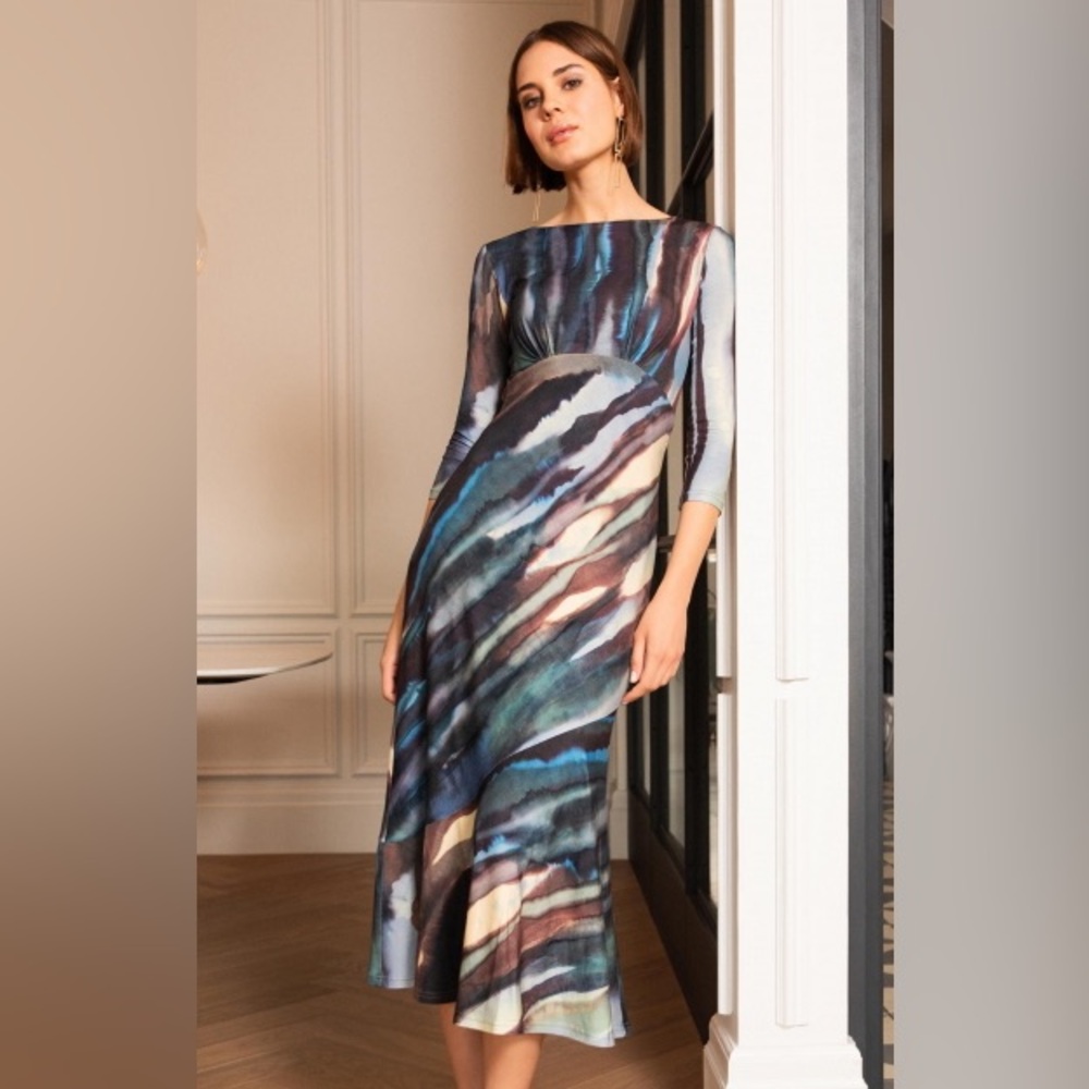 MAXINE ASYMMETRIC DRESS Ocean Blue - ASMADWB - Picture 2 of 10